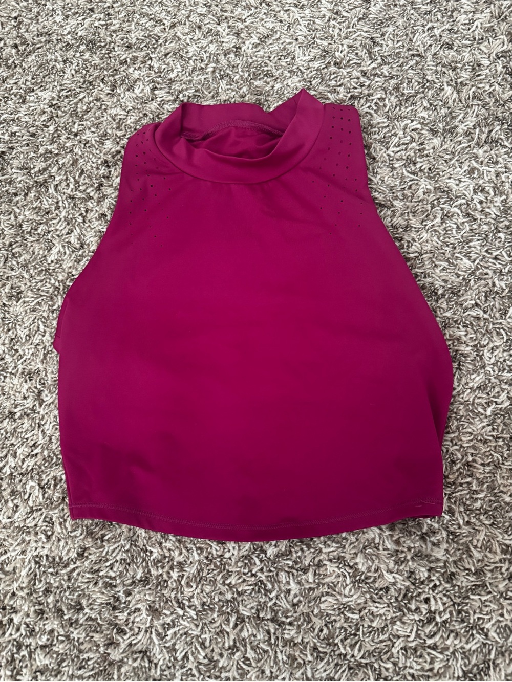 All in Motion - Women’s Sleeveless High Neck Cropped Tank Top - Magenta